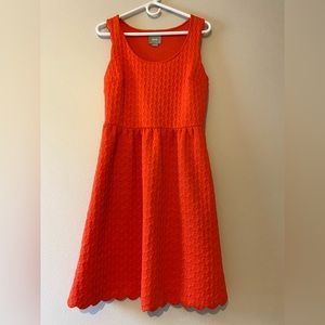 Maeve orange coral fit and flare